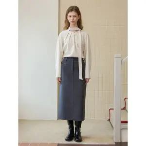 [올리브데올리브](광주신세계)울 혼방 세미 H라인 스커트 OW5WSA52