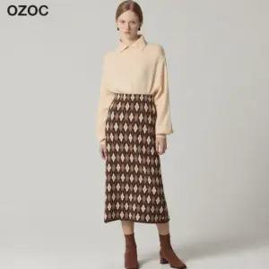 [오조크(OZOC)] 아가일 니트 스커트 (택가격 85000원)