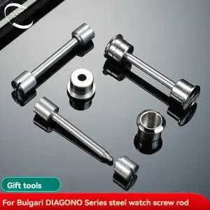호환 Bulgari Watch DIAGONO 42mm Earstem 시계 스트랩 시계 밴드 나사 막대 도구가있는 스테인레스 스틸