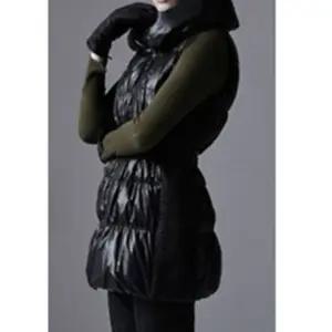 W20918 구스다운 벨트 하이넥 슬림 패딩 조끼 거위털