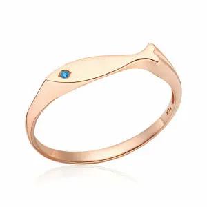 [비앤비골드] 14K 물고기 큐빅아이 슬릿 토파즈 탄생석 반지 NPR42019