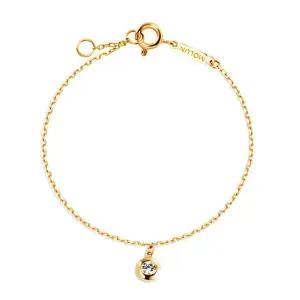 [모룬] 18K 글로우M 미니멀 팝 큐빅 체인 팔찌 MOB40930