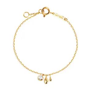 [모룬] 14K 글로우M 미니멀 드롭 팝 큐빅 체인 팔찌 MOB40929