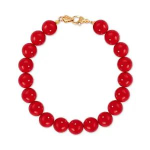 [비앤비골드] 14K 레드볼 스터드 8mm 산호 팔찌 IGB41515