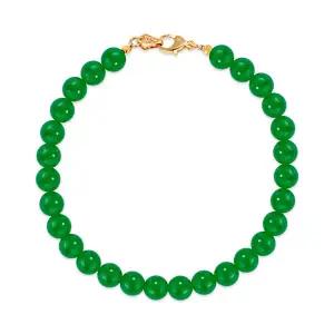 [비앤비골드] 14K 그린볼 스터드 6mm 비취 팔찌 IGB41516