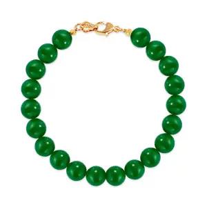 [비앤비골드] 14K 그린볼 스터드 8mm 비취 팔찌 IGB41517