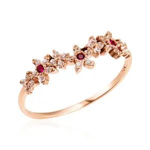 [비앤비골드] 14K 블루메 릴리 플라워 루비 반지 MNR41028