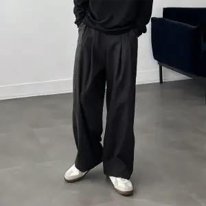 [패션큐브]겨울 와이드 슬랙스 2color 울 투턱 밴딩 팬츠