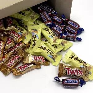초코바 3종 미니 자유시간+트윅스 미니스+스니커즈 미니어처 60개 개별포장