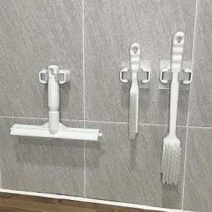 욕실/화장실 3종 세트(손밀대+틈새솔(소)+다용도솔+무타공도구걸이대(3개))/ 엔케이청소용품 NK청소도구 HACCP