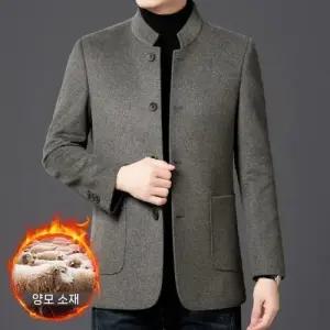 하프 모직 울 캐주얼 남자코트 코트 슬림핏 추동 기모 차이나카라 원템4