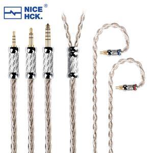 NICEHCK SilverCat HiFi 오디오 IEM 와이어 교체 8 코어 실버 도금 합금 케이블 Tangzu WAN ER HOLA Zero P