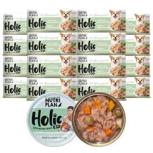 [뉴트리플랜]홀릭 흰살참치와 야채과일 85g x 24개 강아지캔 휴먼그레이드 강아지간식