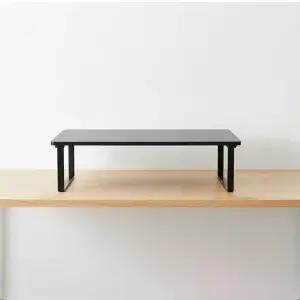 플레이기어 싱글 모니터받침대 520mm 우드 원목 서랍 받침 선반