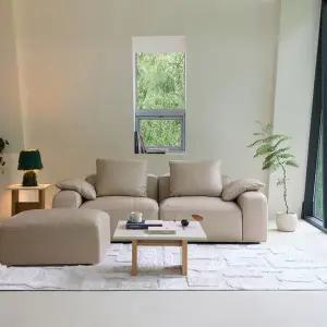 [룸스프레이증정][다우닝] 모도 3인 모듈 전체 천연가죽 소파+스툴