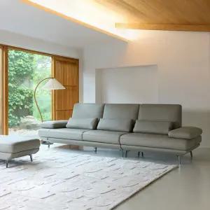 [다우닝] 플라나 베이직 4인 전체 통가죽 소파