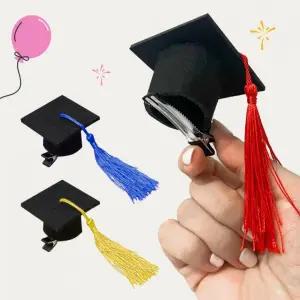 학사모머리삔 졸업식 기념 소품 펠트학사모 선물 집게핀 악세사리 헤어핀 악세사리 헤어 식 포토존 졸업