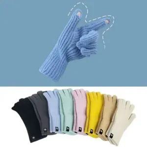 [하프클럽/]소프트 데이 핑거홀 니트 기본 터치장갑