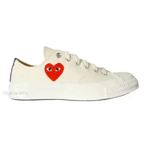 [꼼데가르송] 25SS 공용 AZ K128 001 2 로고 캔버스 스니커즈 아이보리