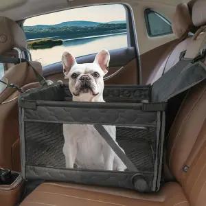 소형 및 중형견을 위한 도그 카시트 통기성 메쉬가 있는 방수 패브릭 차량용 조절 가능한 시트 벨트 최대