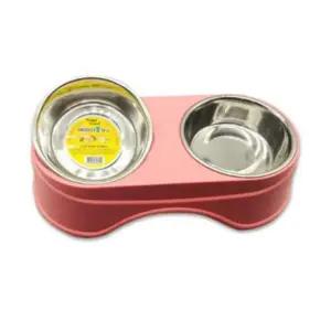 고품질 더블식기 강이지식기 핑크 에띠 (WFJQJXI)