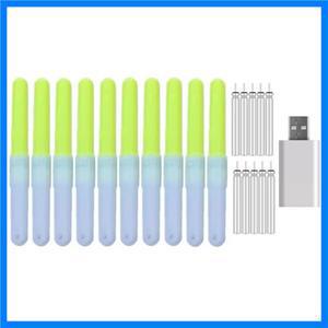 충전식 배터리 포함 야간 낚시 라이트 스틱 CR322 방수 낚시 글로우 스틱 유인 램프 D014 로트당 10 개