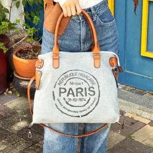 빈티지 토트 캔버스 여성 가방 크로스백 그레이블랙 (WFK43AT)