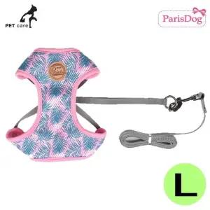 고품질 하네스 세트 핑크 보타닉 매쉬 L 리드줄 (WFJQM36)