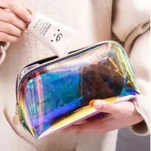 투명파우치 화장품 고급 소형 백인백 파우치 반원형 (WFJPVZZ)