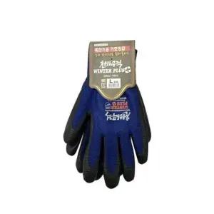 천하무적 고급 기모 코팅장갑(블루)L 5개(1묶음) 코팅장갑 면장갑 목장갑 안전장갑 작업장갑