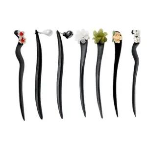 나무 비녀핀 패션 뒤꽂이 전 머리 올림머리 한복 비녀