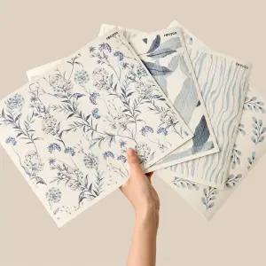 주방용 스웨덴 행주 재활용 4팩 오버사이즈 세탁 가능한 큰 셀룰로오스 재사용 청소 종이 타월 흡수성