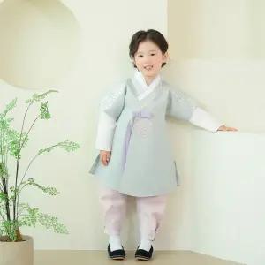 한예빔 HB80009 설담도령 남아 아동 한복 세트 어린이집 설날 추석빔 파스텔 그레이