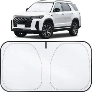 리브티 자동차 앞유리 선쉐이드 - 300T 폴리에스터 이중 레이어 디자인 소형 세단 및 미니 SUV용 접이식