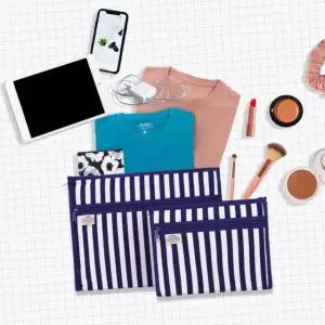 데일리정리백 화장품 의류 부드러운지퍼 깔끔안감 휴대용파우치 중+소 (WFJ6ZB3)