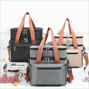 런치백 보냉 보온 2단 분리 캠핑 피크닉 아웃도어 도시락 가방 (WFK6L9K)