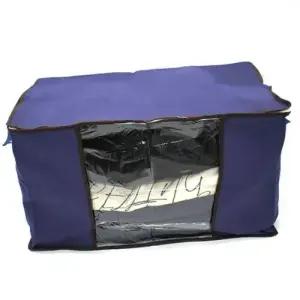 옷정리함 수납박스 침구 투명창 의류정리함 가로형남색 WFJ0R5M