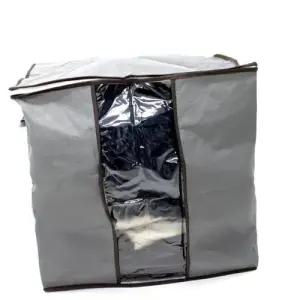 옷정리함 수납박스 침구 투명창 의류정리함 세로형회색 WFJ0R5P