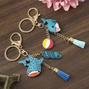 티니 상어와 열쇠고리 키링 돌고래 가방 자동차 (WFJSQ0Y)