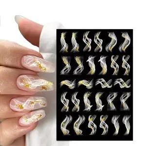 골드스티커 미러스티커 메탈 물결스티커 골드메탈 (WFK9D0I)