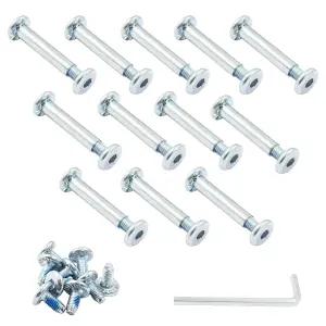 루오모르고 12 세트 인라인 스케이트 휠 나사 6mm /15 /64 OD 샤프트 육각 소켓 축 앨런 렌치 포함 롤러