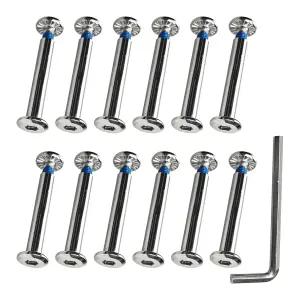 런씨웨이 12Pcs 인라인 스케이트 교체용 나사 6mm OD 롤러 블레이드 휠 액슬 베어링 설치 도구가 있는