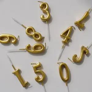골드 생일 케이크 숫자 초 [파티 금색 골드초 금 숫자초 케익초 기념일 축하 특이한 파티캔들]
