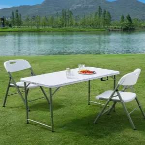 폴딩테이블 플라스틱 접이식 야외테이블 긴테이블 행사  세트 원형 피크닉 카페 야외용