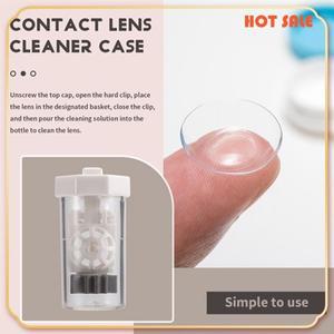 ABFA 4 조각 과산화수소 눈 공막 콘택트 렌즈 뻣뻣한 클립 휴대용 여행용 세탁기