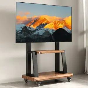 대형tv 거치대 모니터 이동식 선반 100인치 스탠드 영상 브라켓 스크린 바퀴 이젤형