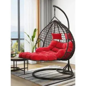 럭셔리 2인용 야외체어 더블 철제 흔들의자 오버사이즈 행잉체어 야외그네의자 커피