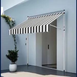 그늘막 테라스 어닝 기둥식 베이지 접이식 차양 대형 카페 투명 테라스가림막 방수 차양막