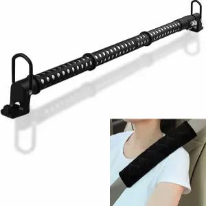 자동차 의류 행거 바 34-54인치 자동차용 헤비 듀티 랙 부드러운 안전벨트 커버가 강화된 미끄럼 방지