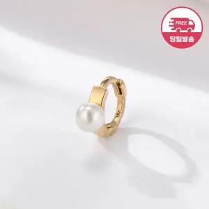 [비앤비골드] 당일발송 14K 클래식 진주 미니 원터치 링 피어싱 S 한쪽 JAE40833